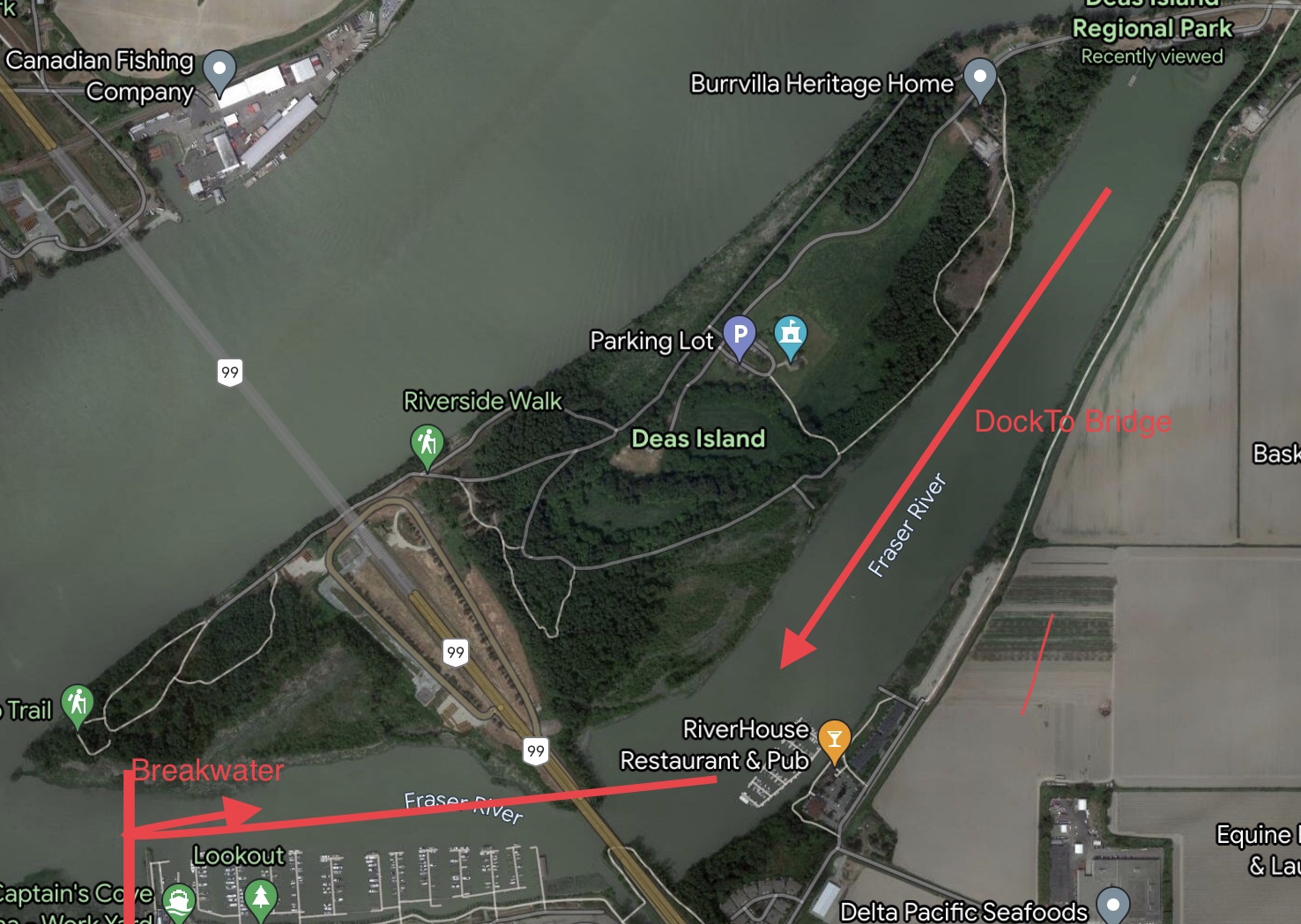 Deas Slough to Breakwater